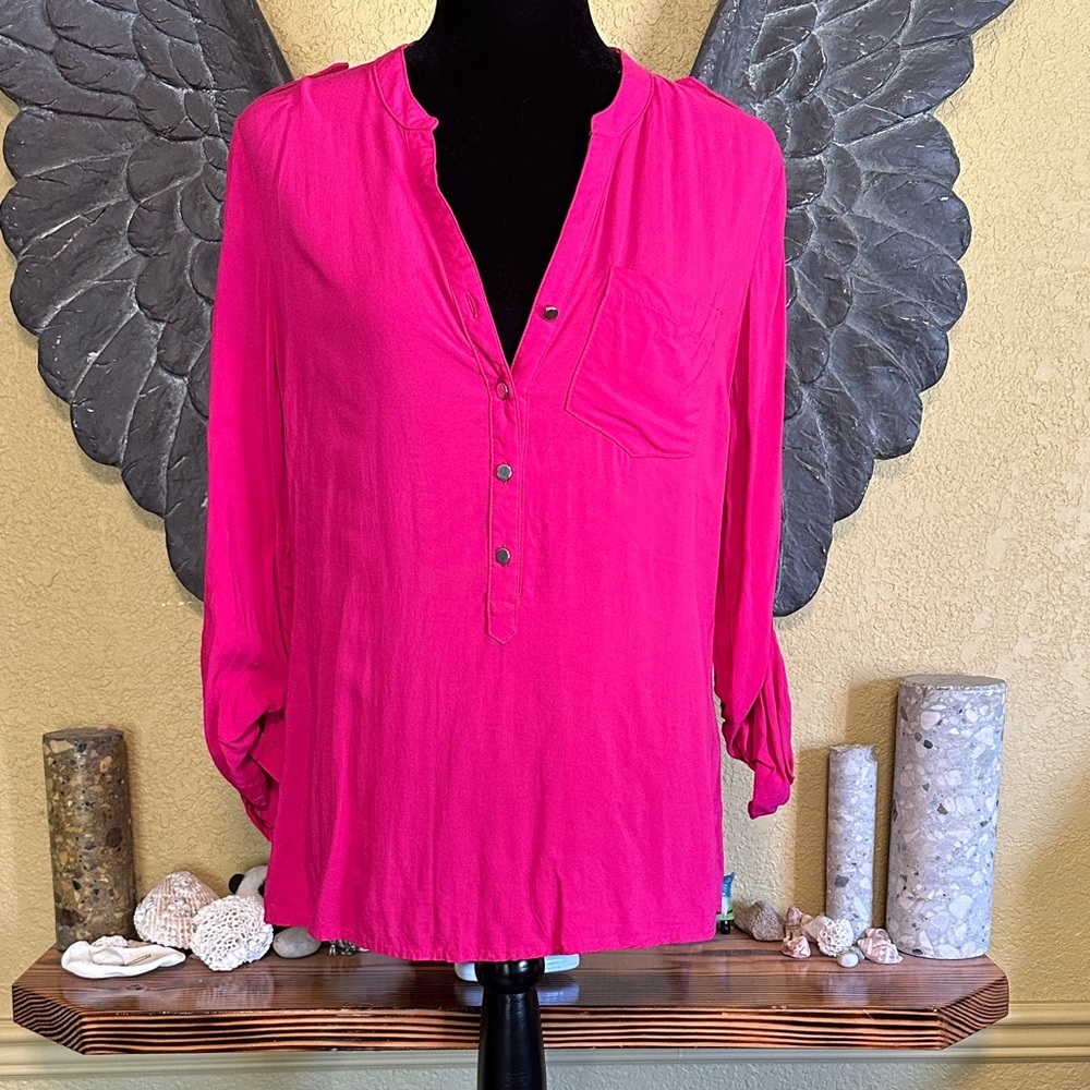 Suzy Shier Pink Button-Up Blouse